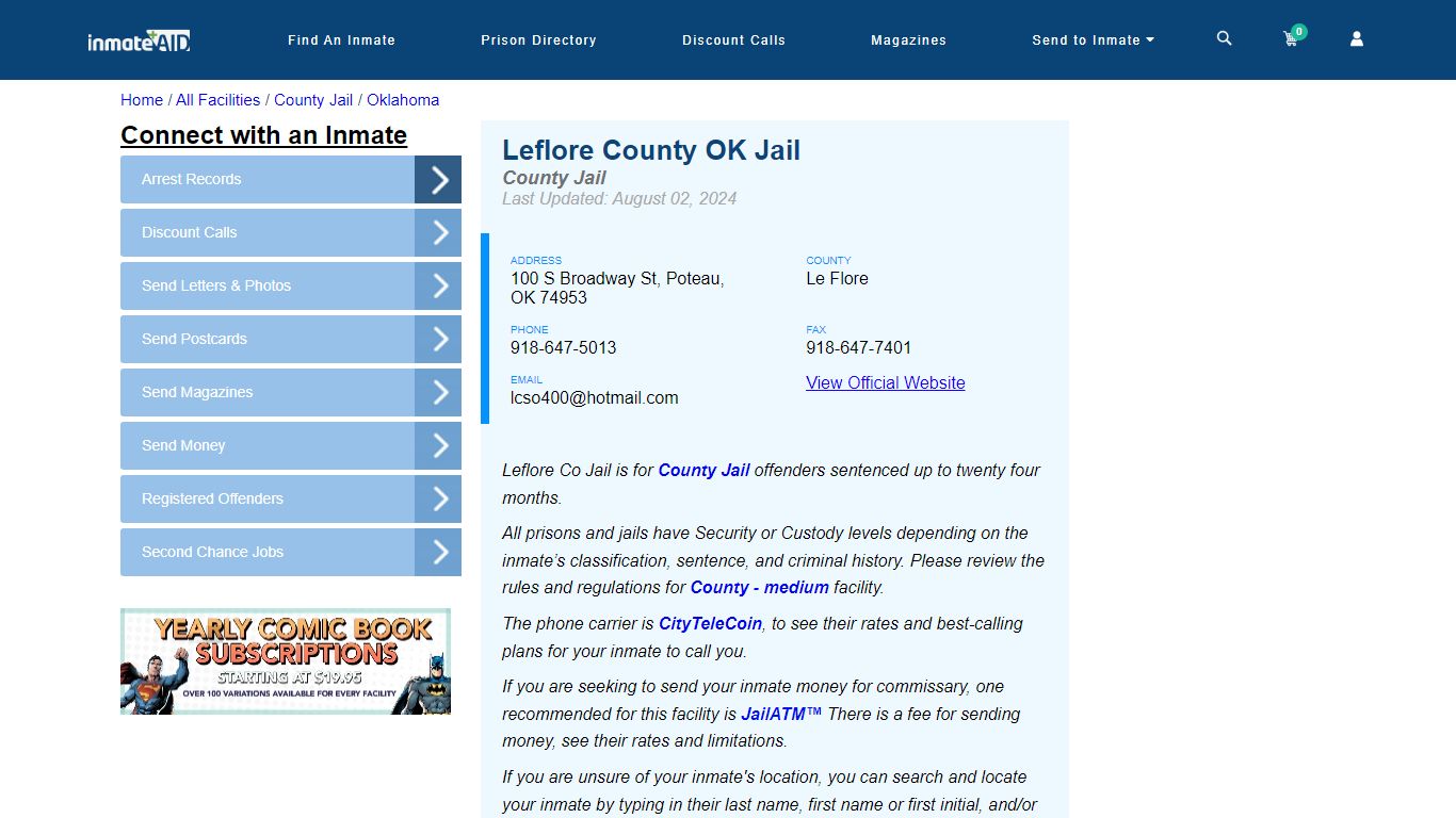 Leflore County OK Jail - Inmate Locator