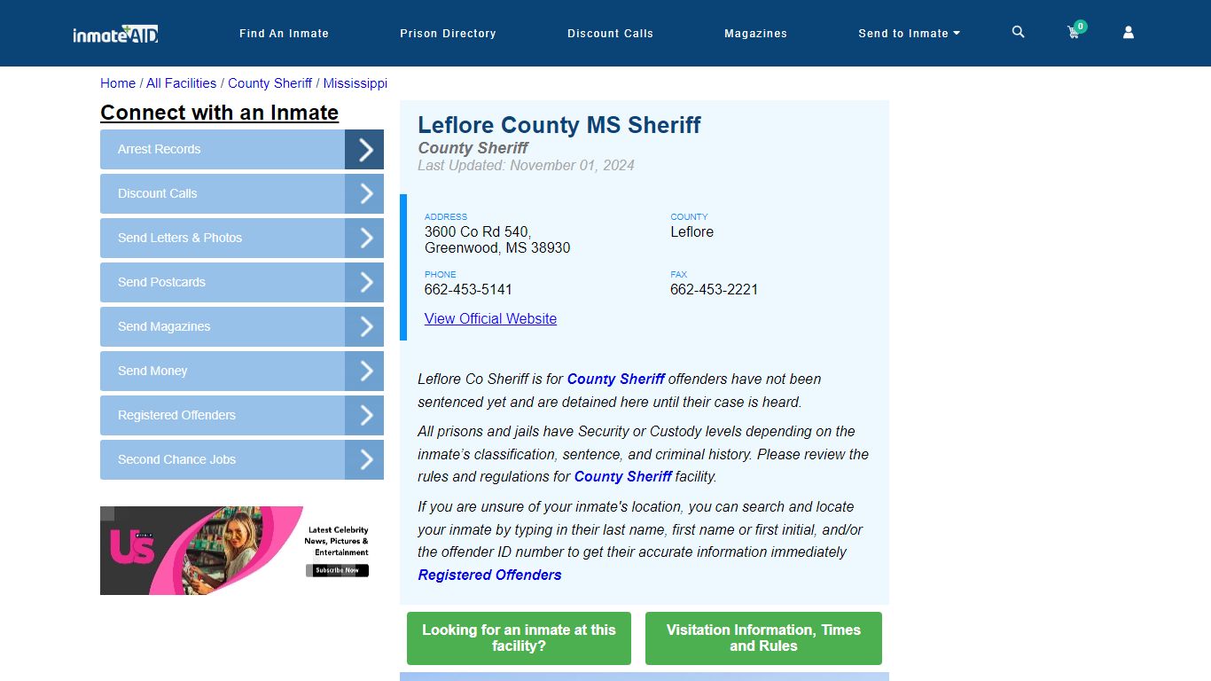 Leflore County MS Sheriff - Arrests Warrants - InmateAid